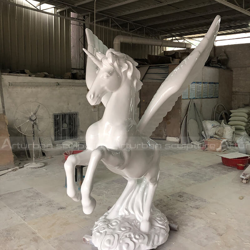 white unicorn statue