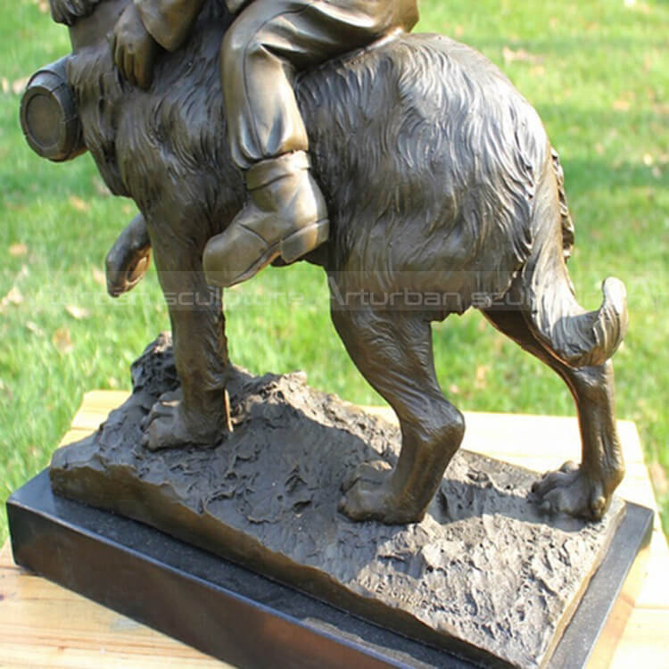 Boy And Dog sculpture