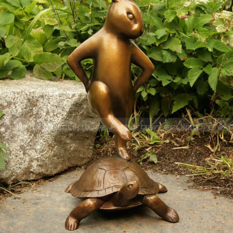 rabbit and turtle statue