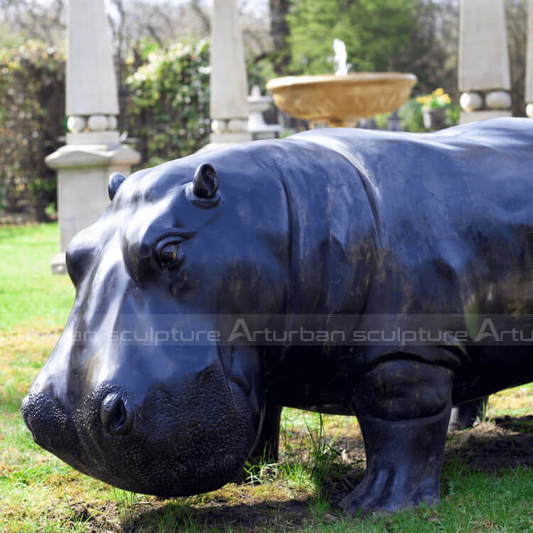 life size hippo statue