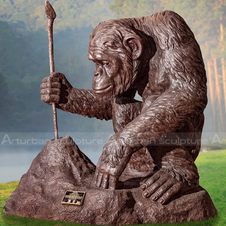 bronze gorilla statue