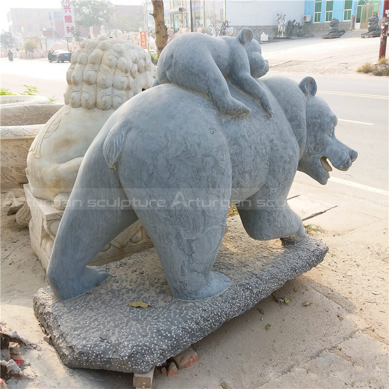 black marble bear sculpture