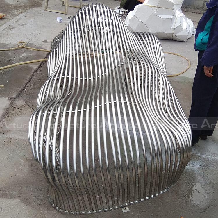 stainless steel abstract sculpture