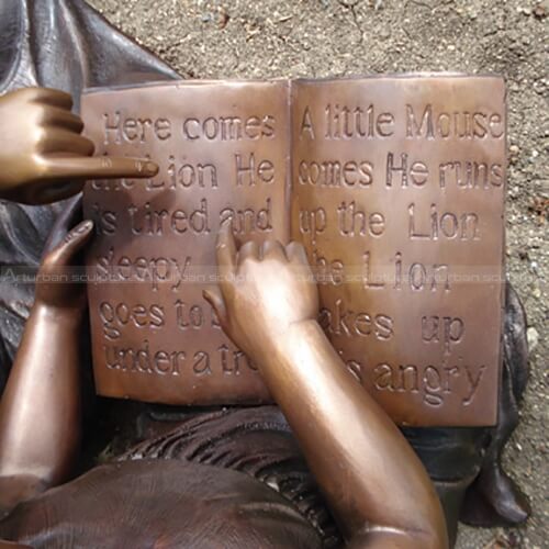 Little Girl Reading Book Statue