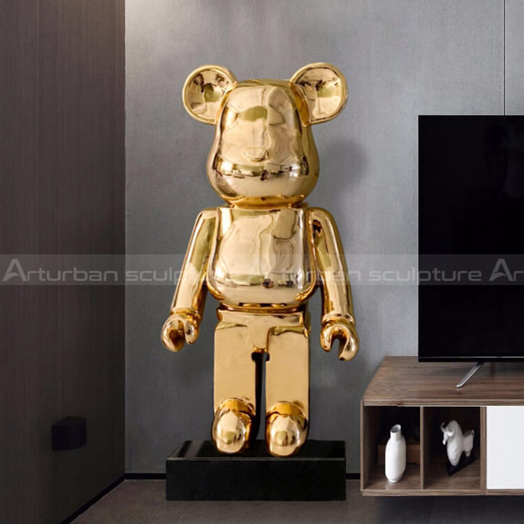 gold bearbrick statue