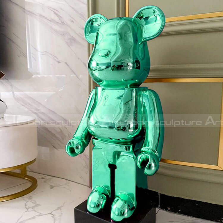 chrome bearbrick statue