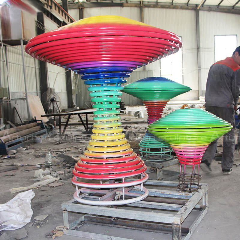 colorful mushroom sculpture