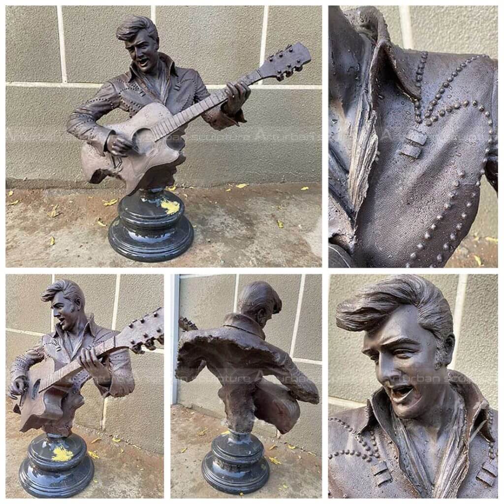 BUSTE ELVIS PRESLEY VERRE MOULE HAUTEUR 30 CM