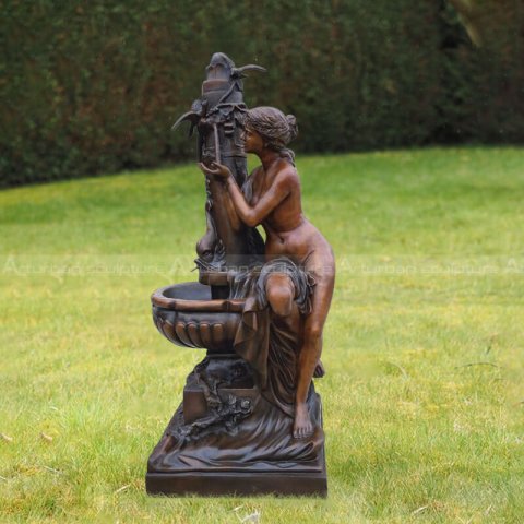 woman statue water fountain