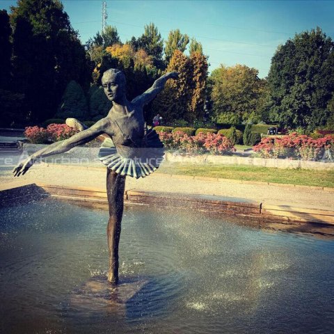 bronze ballerina water fountain