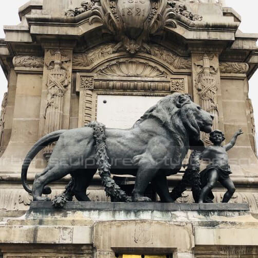 large bronze lion statue