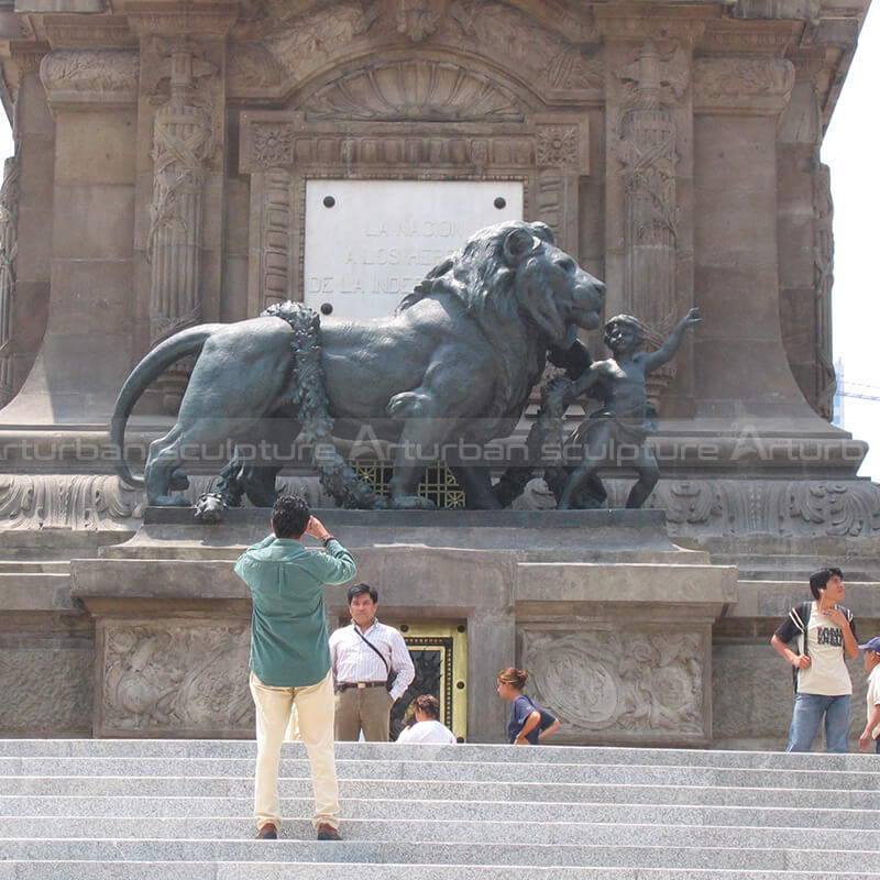 large bronze lion statue