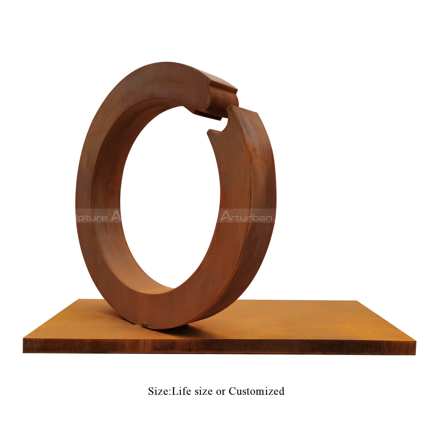 rusty metal ring sculpture