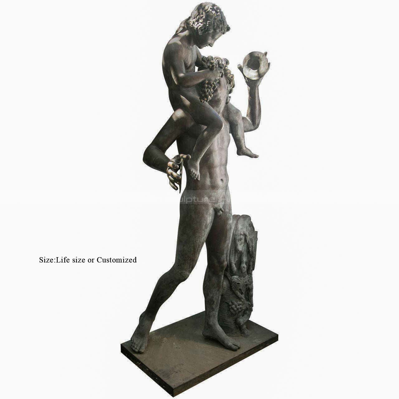 bronze satyr statue