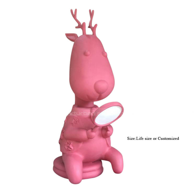 pink deer figurine