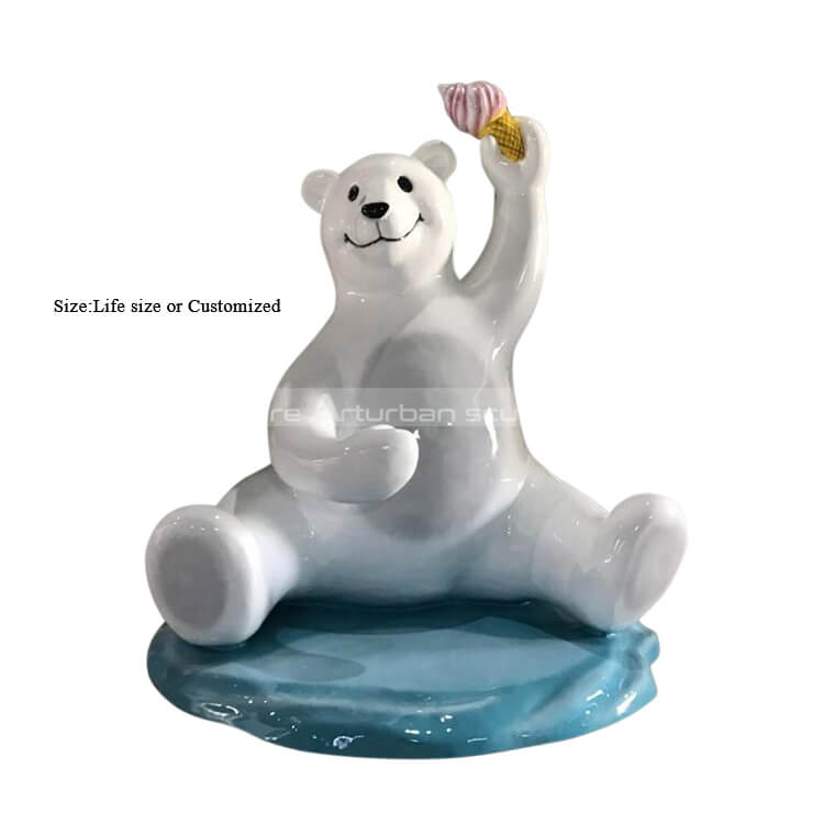 white polar bear statue