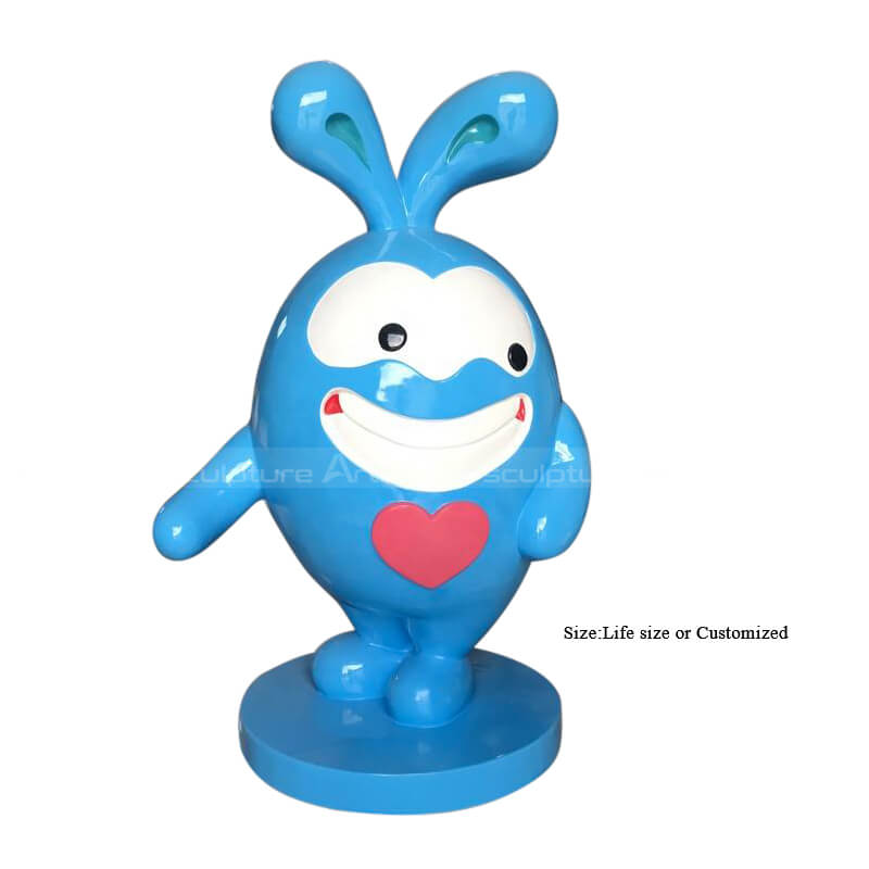 blue rabbit statue