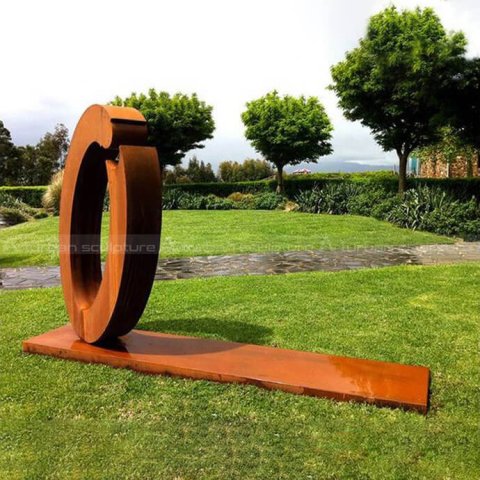 rusty metal ring sculpture