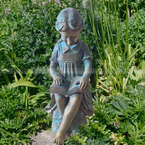 reading girl sculpture