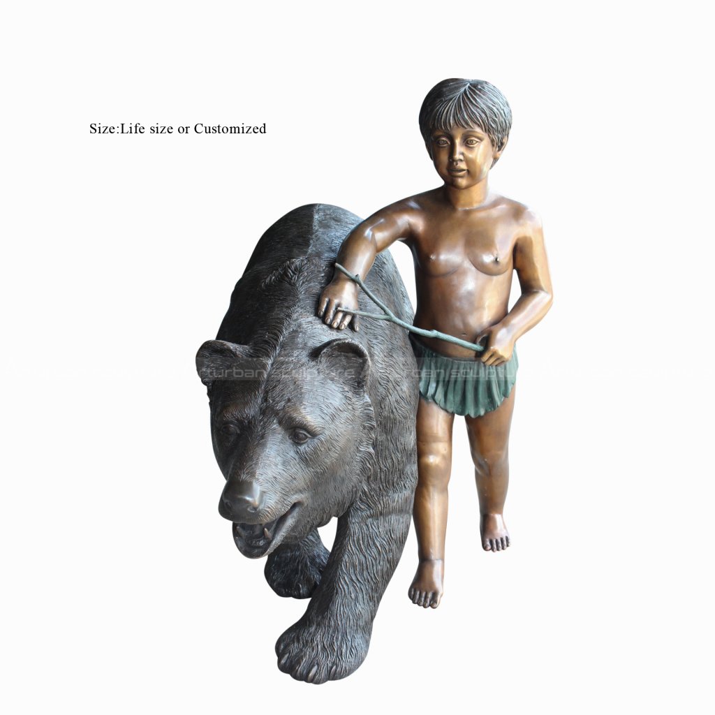 boy and bear sculpture