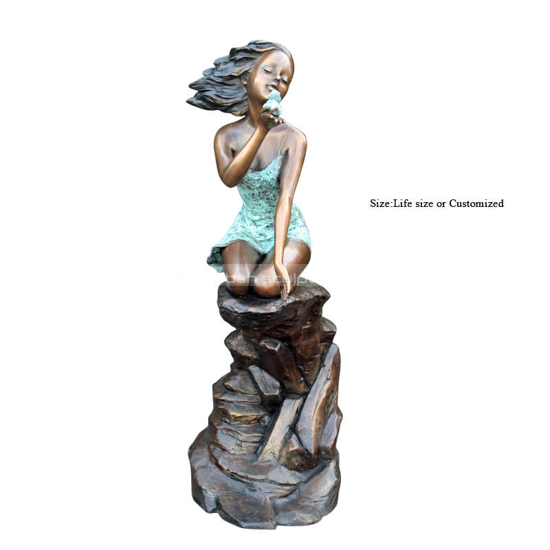 girl with duck sculpture