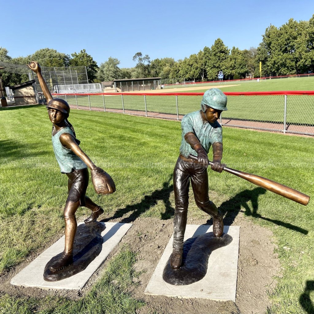 baseball girl sculpture