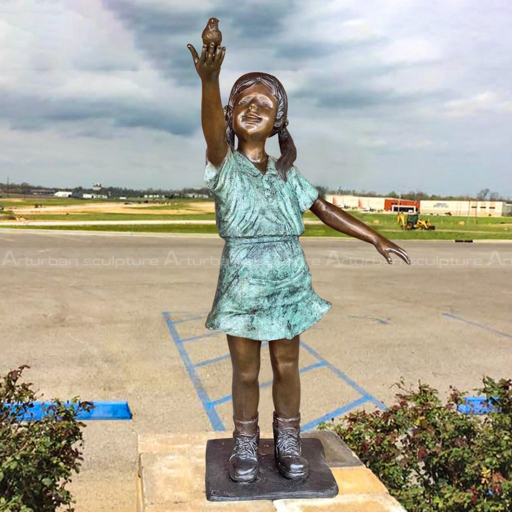 little girl garden statues