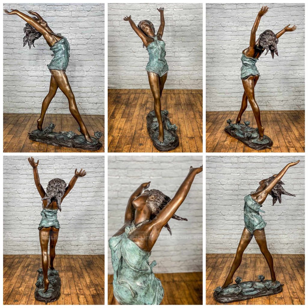 bronze dancing girl sculpture