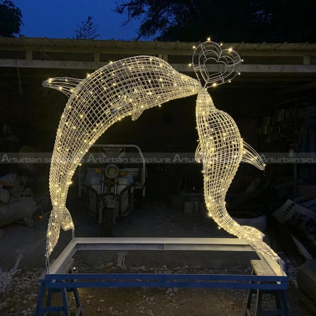 dolphin wire sculpture