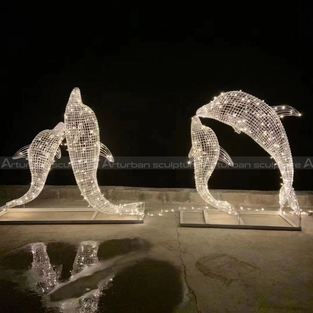 dolphin wire sculpture