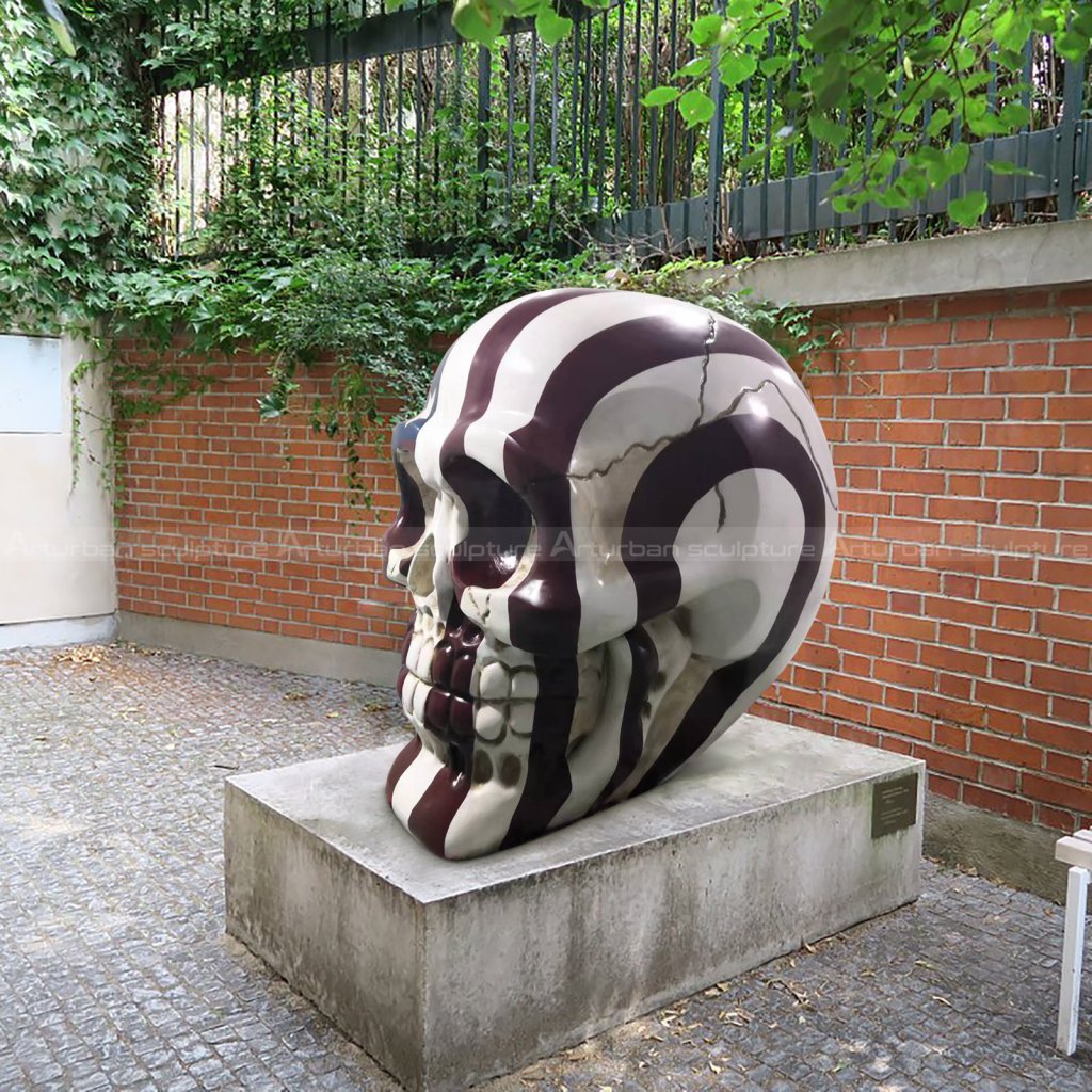 black skull sculpture