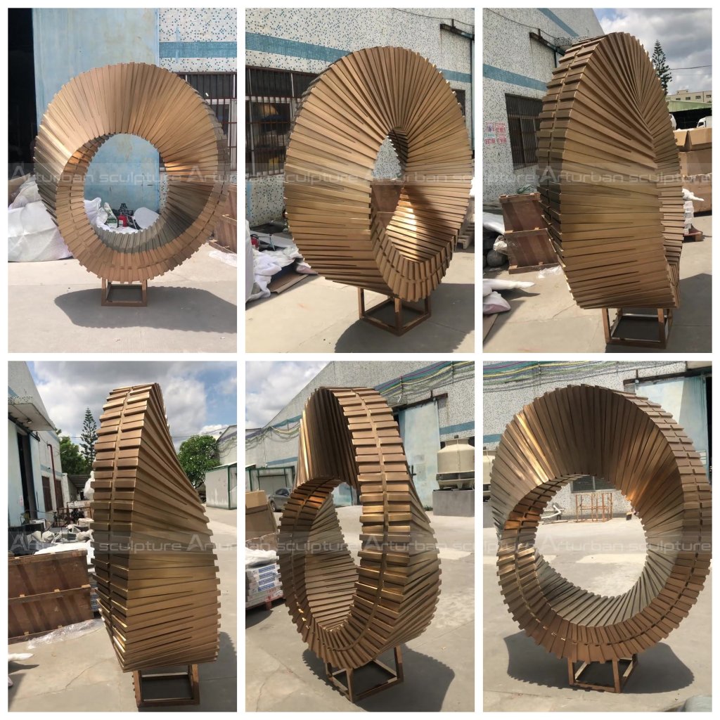 stainless steel modern sculpture