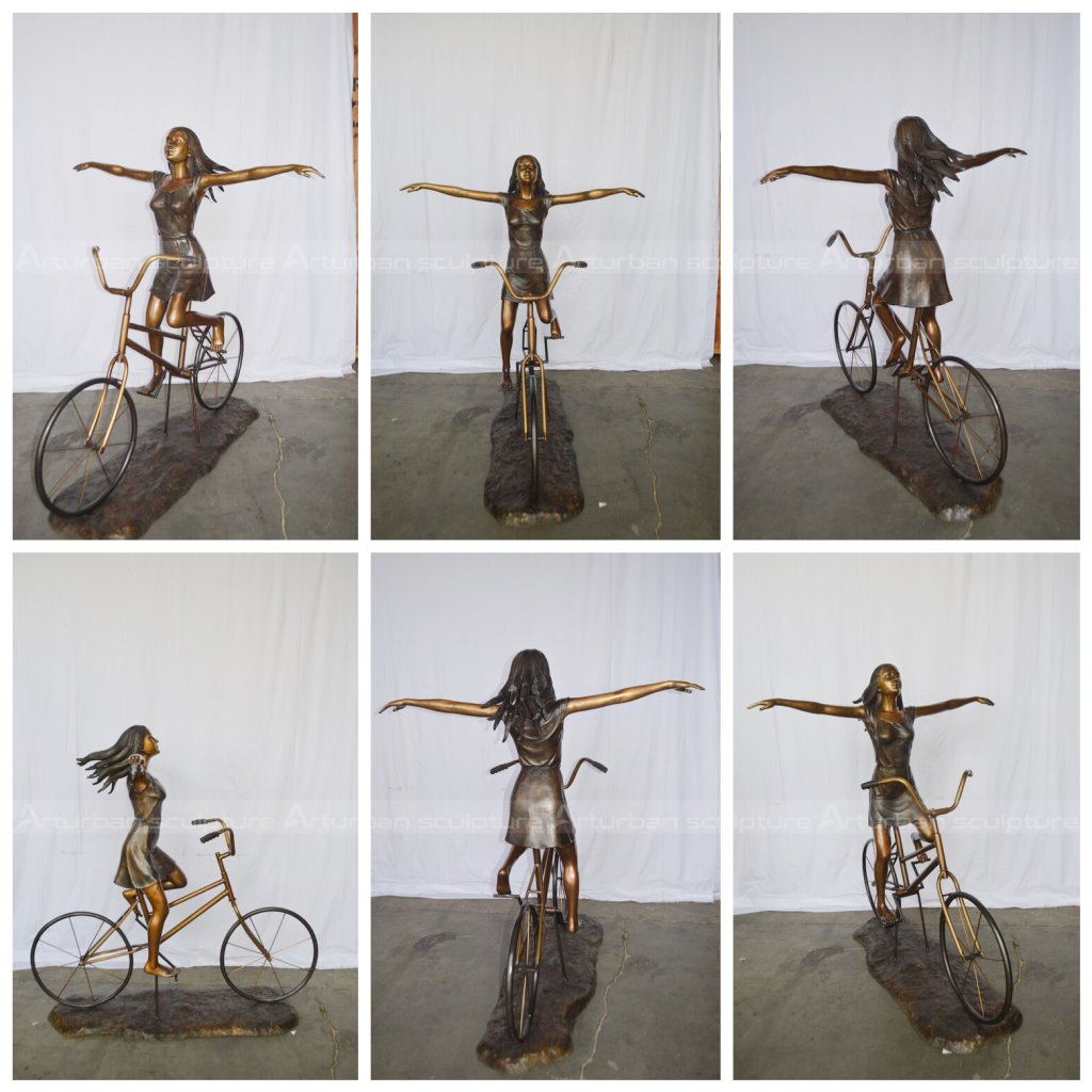 girl on bicycle statue