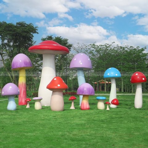 outdoor mushroom statues