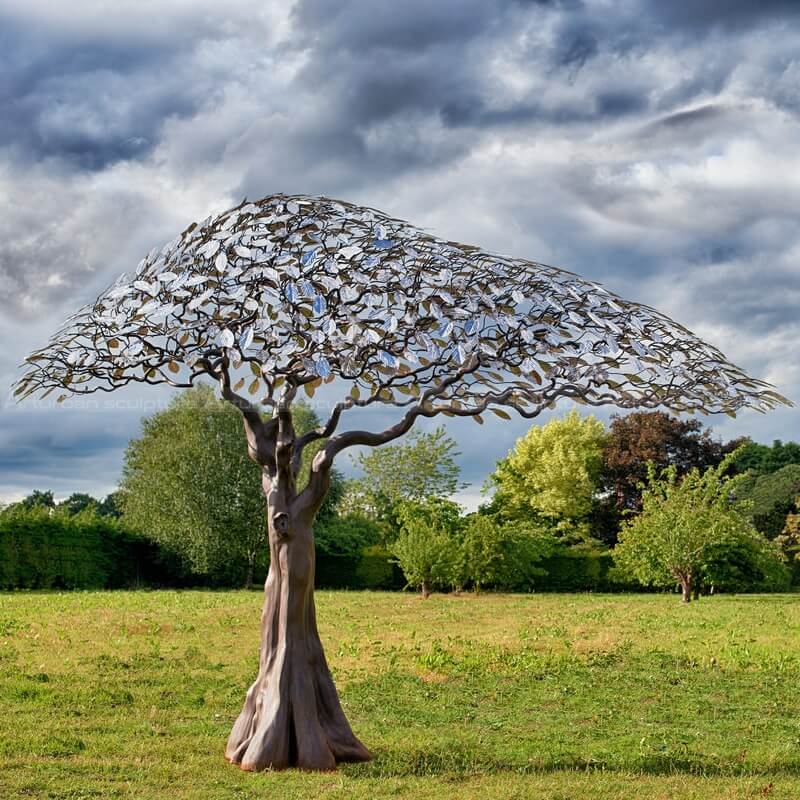 metal tree art sculpture