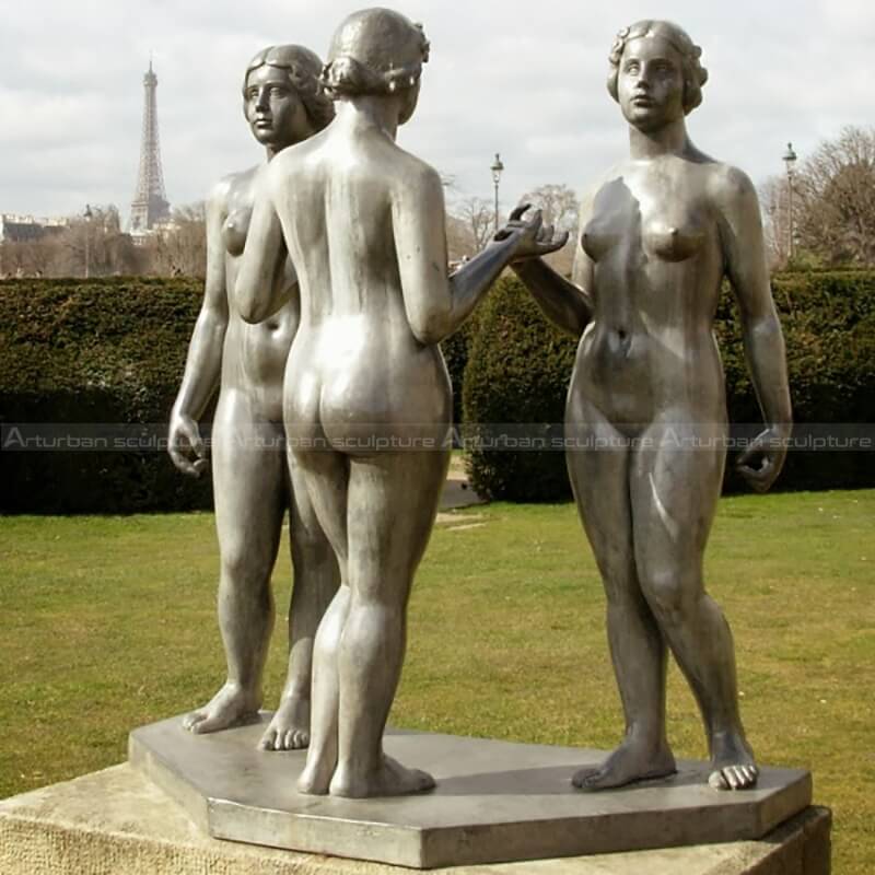 three graces bronze statue