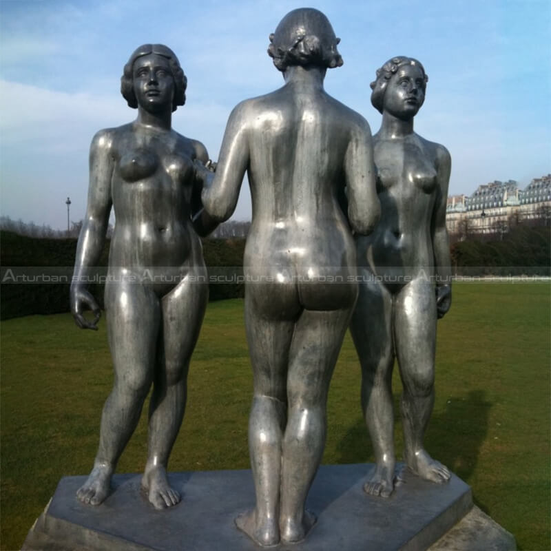 three graces bronze statue