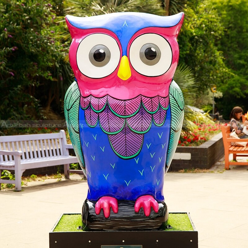 painted owl statue