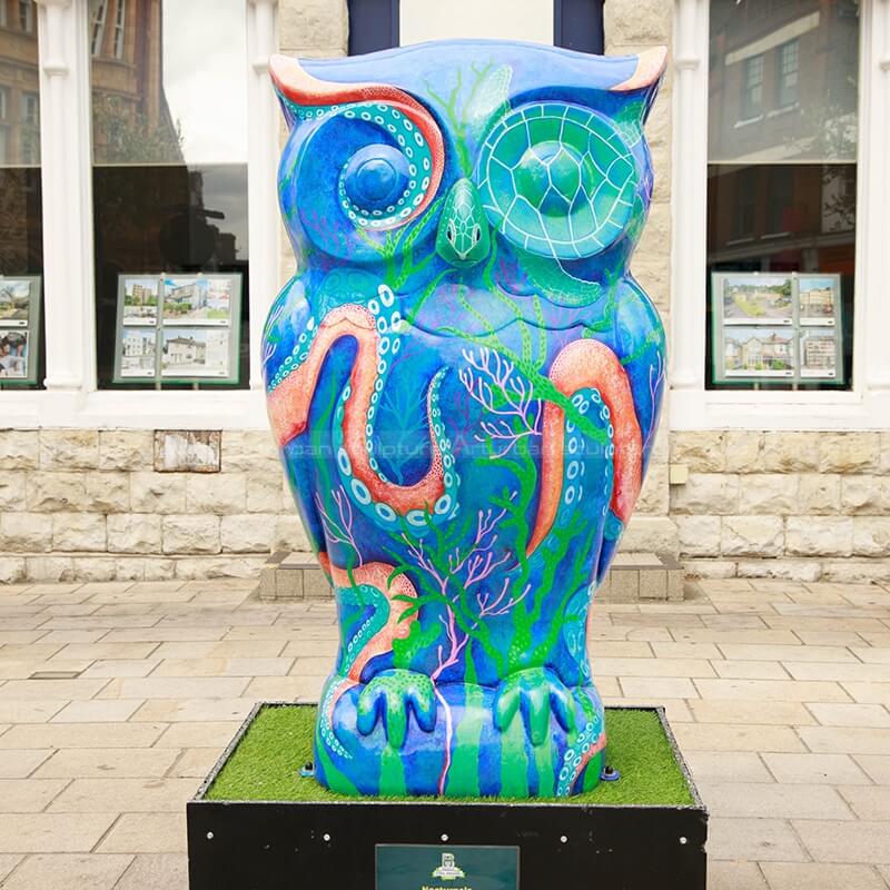 painted owl statue