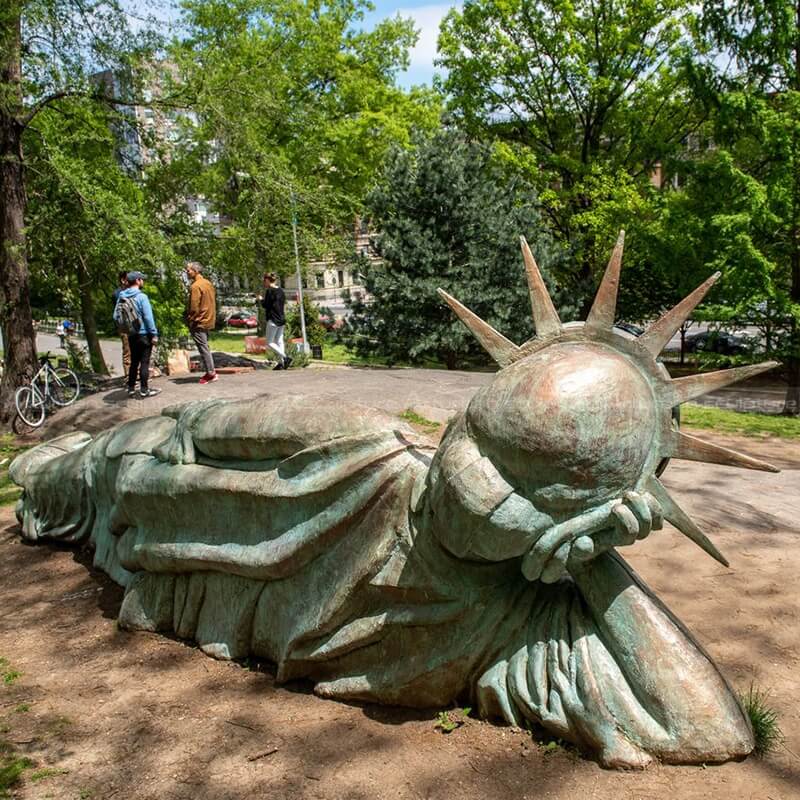 reclining liberty statue