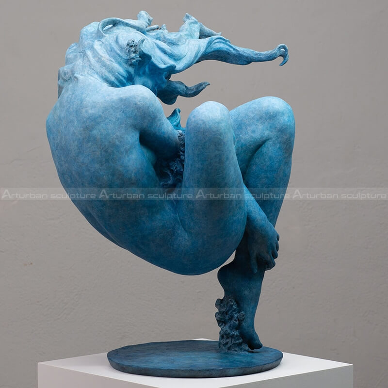 floating female statue