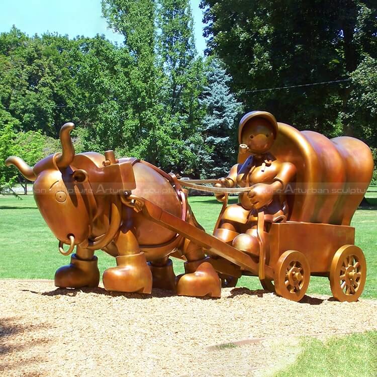 covered wagon statue