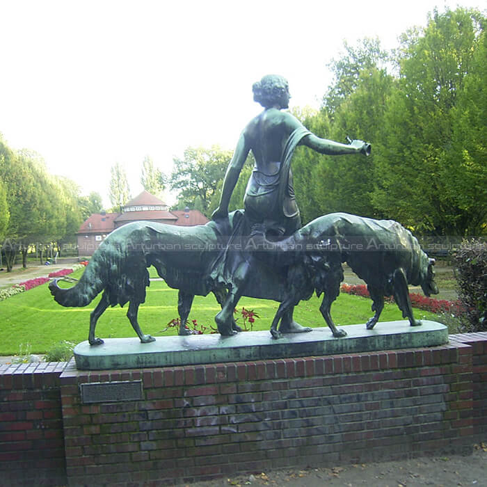 diana the huntress bronze statue
