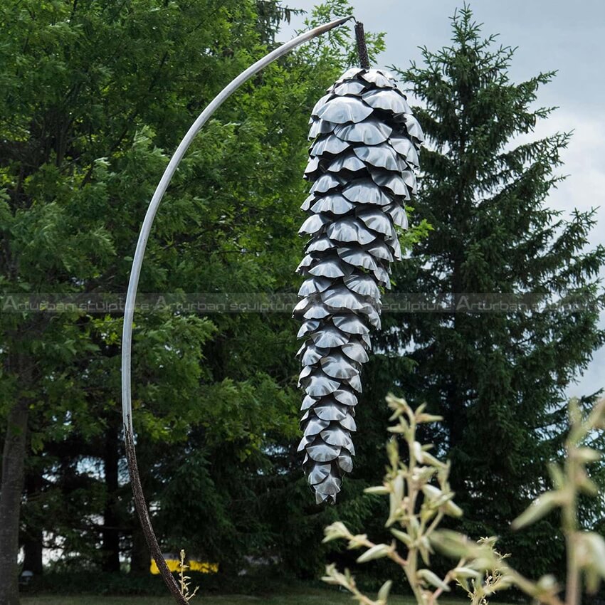 metal pine cone sculpture