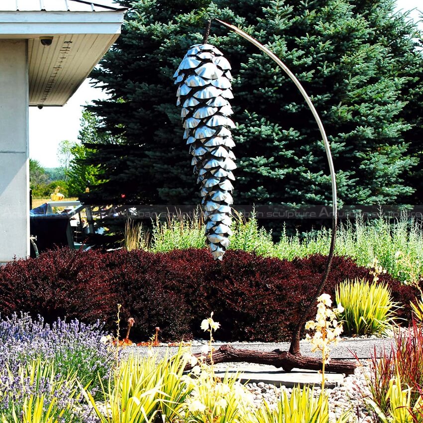 metal pine cone sculpture