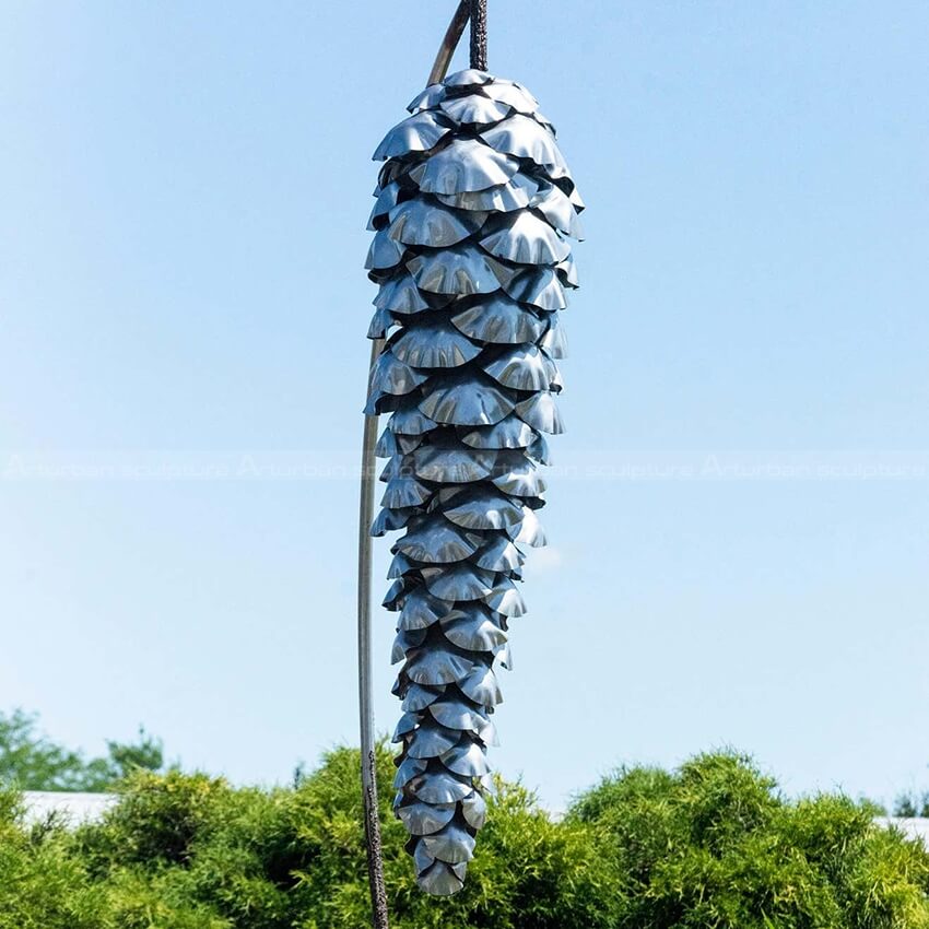 metal pine cone sculpture