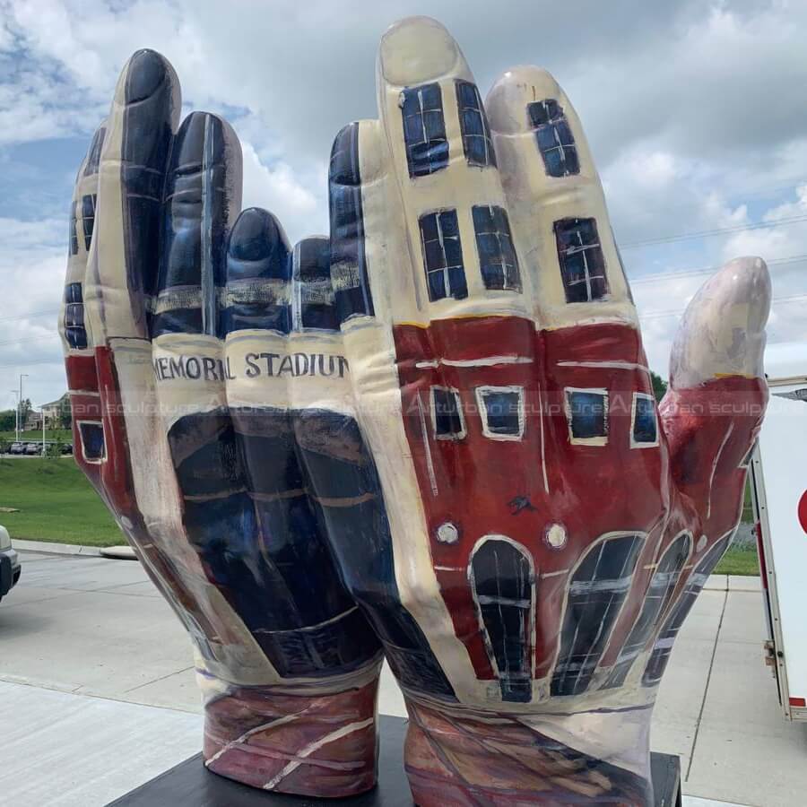 painted hand sculpture