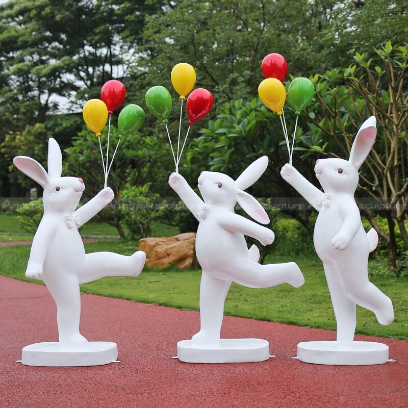 white rabbit garden statue