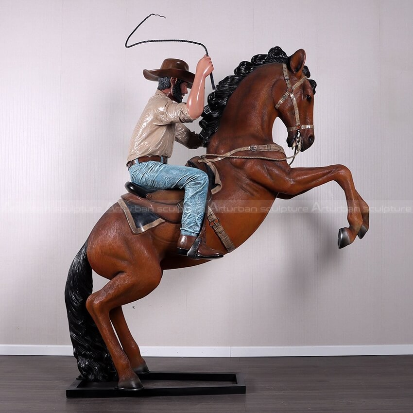 cowboy on horse statue