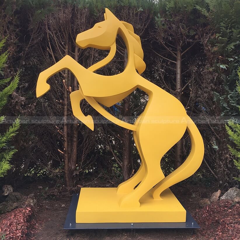 rearing horse garden statue